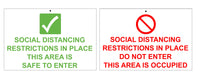 Social distancing in place double sided sign MJN Safety Signs Ltd