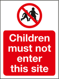 Children must not enter this site sign MJN Safety Signs Ltd