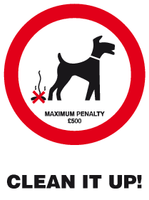 Clean it up maximum penalty £500 sign MJN Safety Signs Ltd