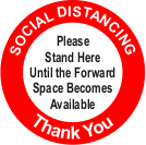 Social Distancing please stand here floor graphic sign MJN Safety Signs Ltd