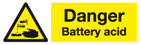 Danger Battery acid sign MJN Safety Signs Ltd