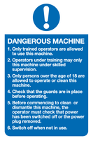 Dangerous machine mandatory sign MJN Safety Signs Ltd