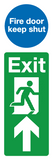 Doorplate Fire door keep shut Exit (straight) MJN Safety Signs Ltd