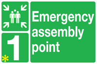 Emergency assembly point sign with space for numbers MJN Safety Signs Ltd