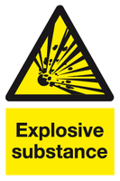 Explosive substance sign MJN Safety Signs Ltd