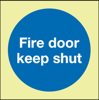 Fire door keep shut Photoluminescent sign MJN Safety Signs Ltd