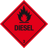 Flammable diesel warning label