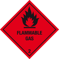 Flammable gas label MJN Safety Signs Ltd