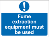 Fume extraction equipment must be used sign MJN Safety Signs Ltd