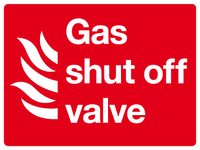 Gas shut off valve sign MJN Safety Signs Ltd