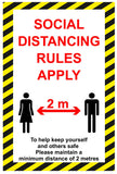 10 x A4 Social distancing rules apply sign - Self adhesive MJN
