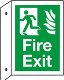 Fire exit Double sided projecting sign MJN Safety Signs Ltd