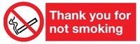 Thank you for not smoking sign MJN Safety Signs Ltd
