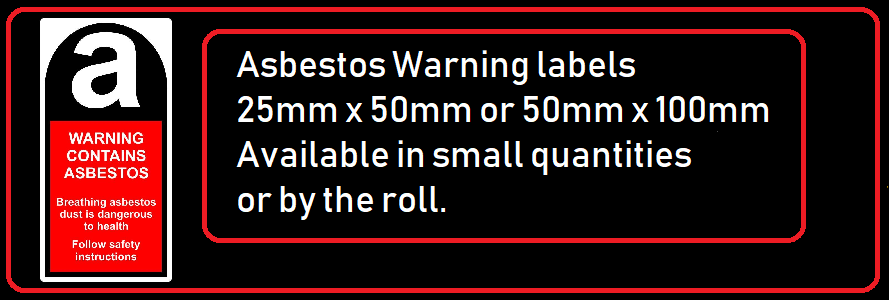 Warning contains asbestos labels