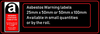 Warning contains asbestos labels