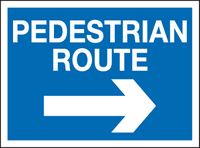 Pedestrian route arrow right MJN Safety Signs Ltd