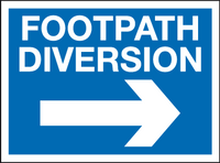 Footpath diversion - arrow right MJN Safety Signs Ltd