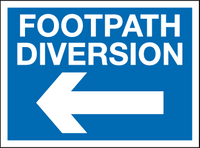 Footpath diversion - arrow left MJN Safety Signs Ltd