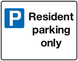 Residents parking only sign MJN Safety Signs Ltd