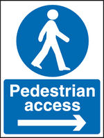 Pedestrian access sign - right MJN Safety Signs Ltd
