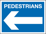 Pedestrians sign - arrow left MJN Safety Signs Ltd