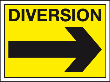 Di Raction Sign Diversion right sign | Directional Arrow left | Site safety signage ...
