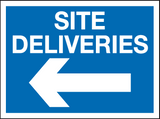 Site deliveries left sign MJN Safety Signs Ltd