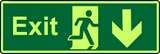 Exit down photoluminescent sign MJN Safety Signs Ltd