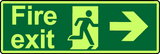 Fire exit right photoluminescent sign MJN Safety Signs Ltd