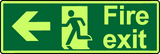 Fire exit left photoluminescent sign MJN Safety Signs Ltd