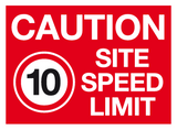 Caution site speed limit 10 MJN Safety Signs Ltd