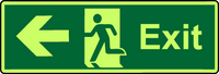 Exit left photoluminescent sign MJN Safety Signs Ltd
