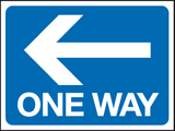 One way - arrow left sign MJN Safety Signs Ltd