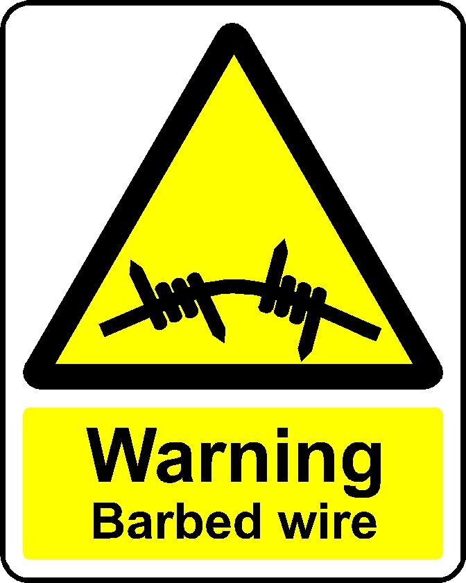 Warning Barbed wire sign MJN Safety Signs Ltd