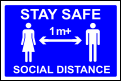Blue Stay safe social distance sign Floor graphic MJN Safety Signs Ltd