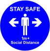 Stay safe blue floor graphic sign 1M+ MJN Safety Signs Ltd