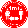 Please keep 1m+ apart floor graphic sign MJN Safety Signs Ltd