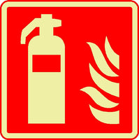 Fire extinguisher symbol photoluminescent sign MJN Safety Signs Ltd
