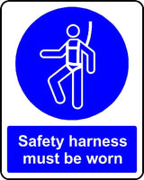 Safety harness must be worn sign MJN Safety Signs Ltd