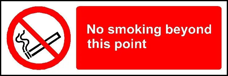 No Smoking beyond this point sign MJN Safety Signs Ltd