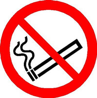 10 x No Smoking symbol signs 75mm diameter stickers MJN