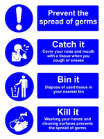 Prevent the spread of  germs sign MJN
