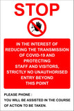 Stop in the interest of reducing transmission sign MJN Safety Signs Ltd