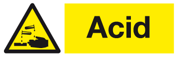 Reducing Acid Sign Acid sign | Chemical Warning Labels & Signage | MJN Safety Signs Ltd