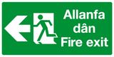 Allanfa dan Fire exit left Welsh/English Fire  Safety sign MJN Safety Signs Ltd