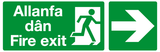 Allanfa dan Fire exit right Welsh/English sign MJN Safety Signs Ltd