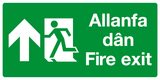 Allanfa dan Fire exit straight ahead left Welsh/English sign MJN Safety Signs Ltd