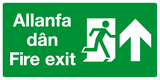 Allanfa dan Fire exit straight ahead right Welsh/English sign MJN Safety Signs Ltd