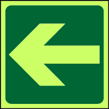 Arrow symbol photoluminescent sign MJN Safety Signs Ltd