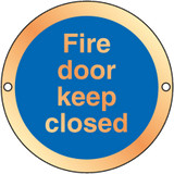 Prestige Anodized gold Fire Door Keep closed sign MJN Safety Signs Ltd